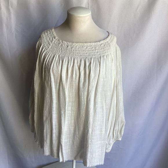 OneTeaspoon White Long Sleeve Peasant Top - Picture 1 of 2
